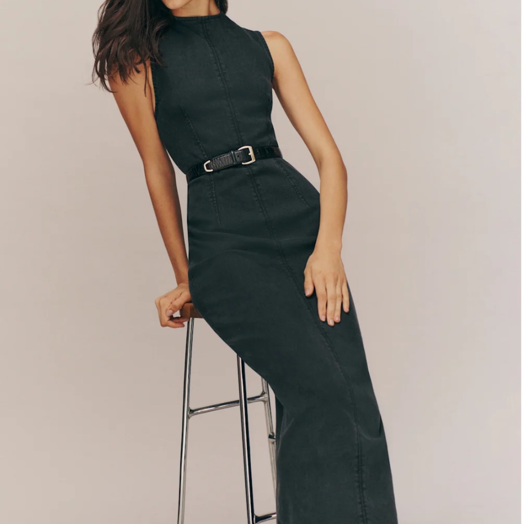 Reformation Kendi Denim Midi Dress | Us 14